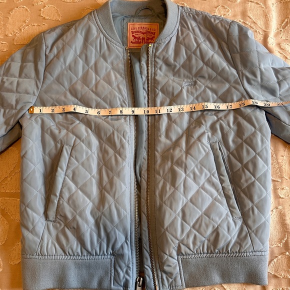 Levi’s Strauss & Co. Quilted Light Blue Bomber women’s Jacket - Size Medium - Picture 1 of 7